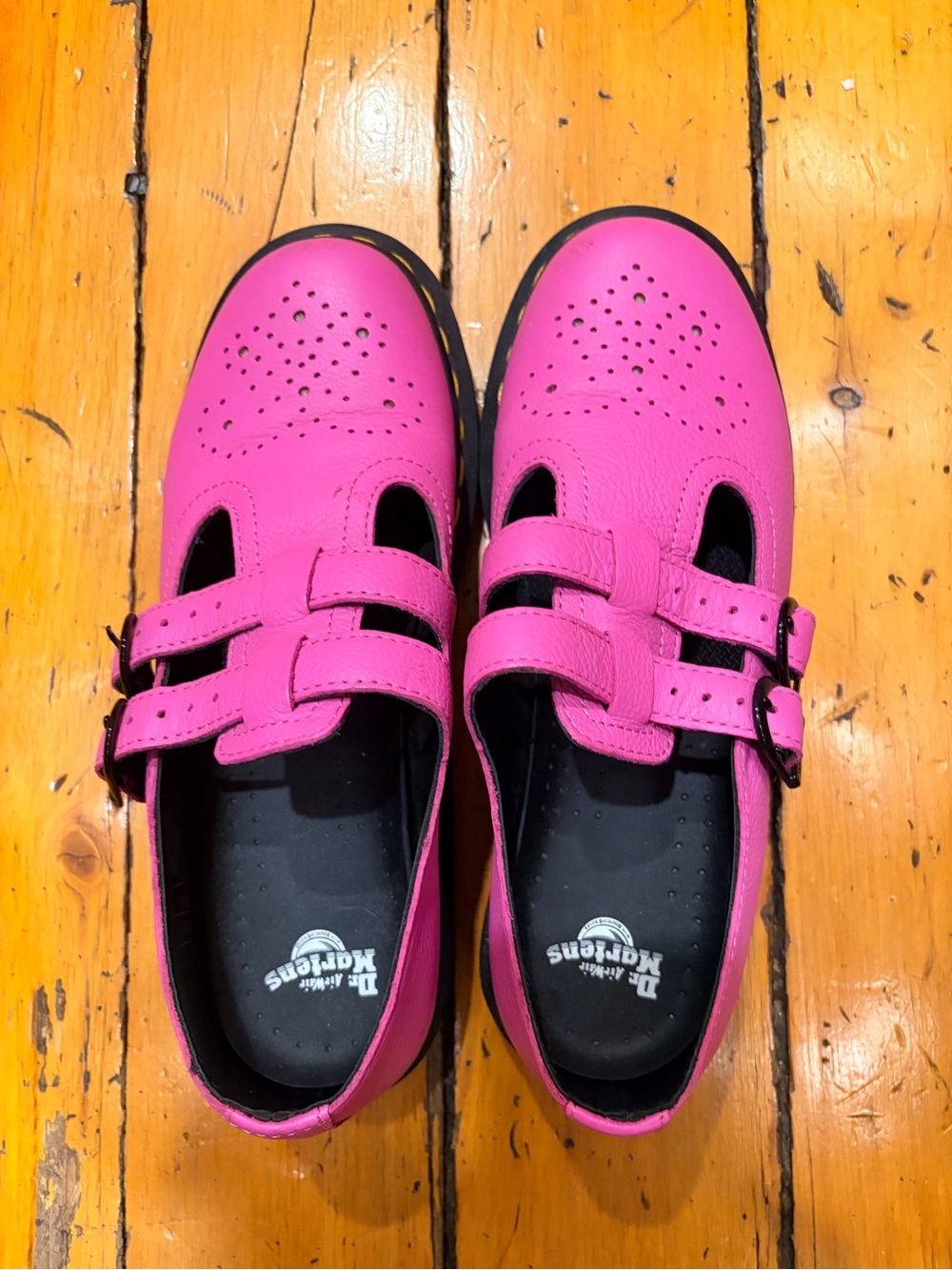 Dr. Martens Pink Double-Strap Mary Jane Shoes
